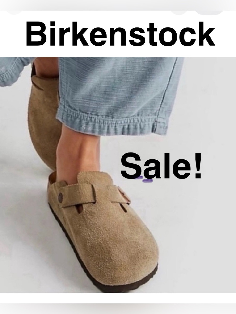 Birkenstock Boston clogs sale!!  Taupe suede leather -classic - - NEW authentic